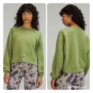 Lululemon Perfectly Oversized Cropped Crew Green Foliage Sz 8